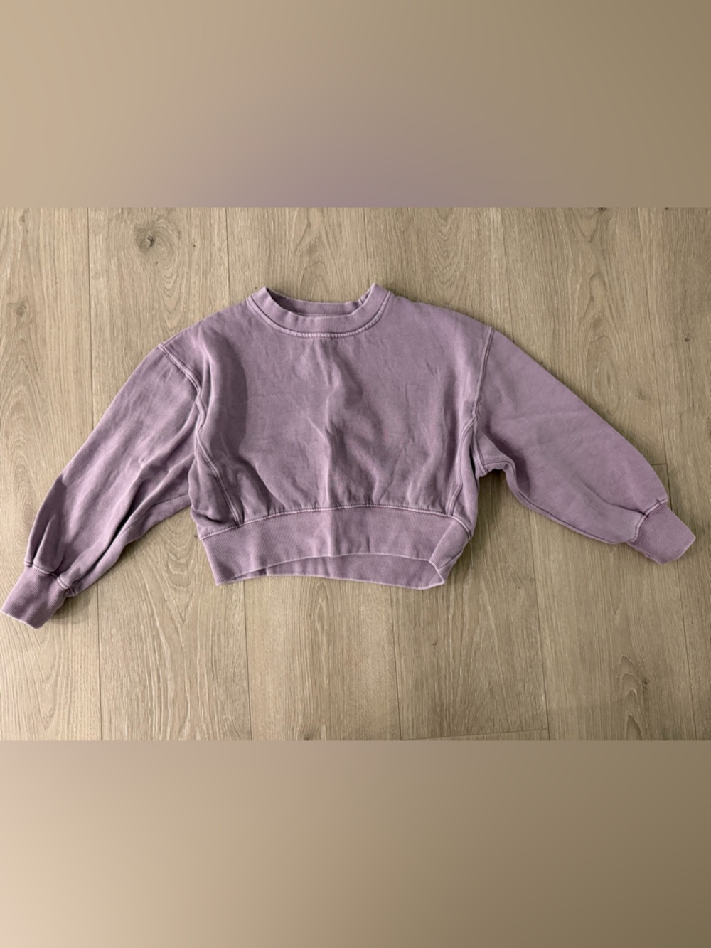 Zara Lilac Cropped Sweatshirt